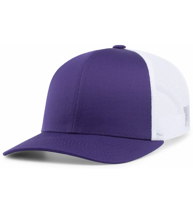 Pacific Headwear Trucker Snapback Cap | Pacific Headwear 104C Purple/White/Purple OSFM Caps