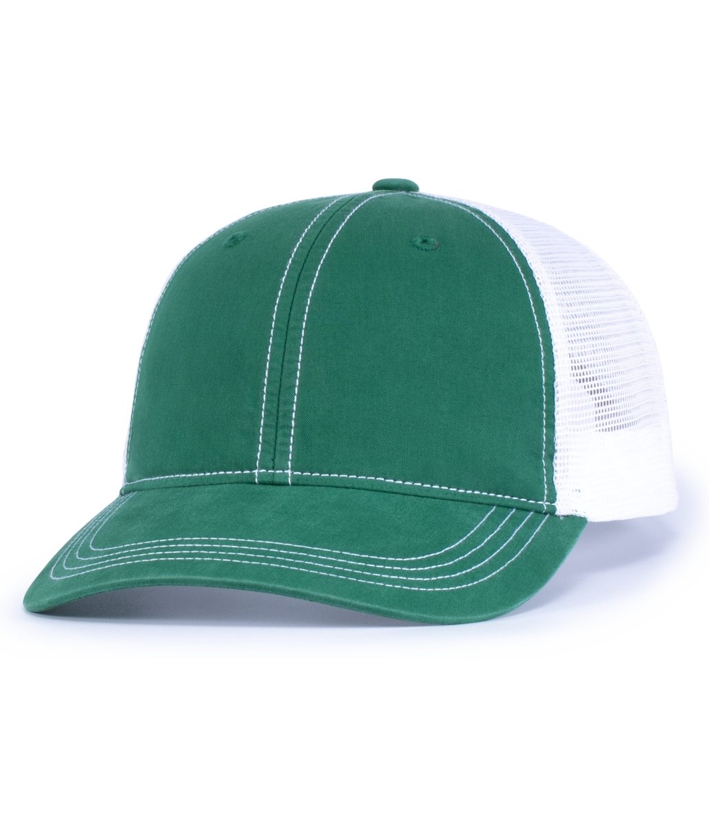 Pacific Headwear Vintage Trucker Snapback Cap - Pacific Headwear V67 KELLY/WHITE/KELLY OS