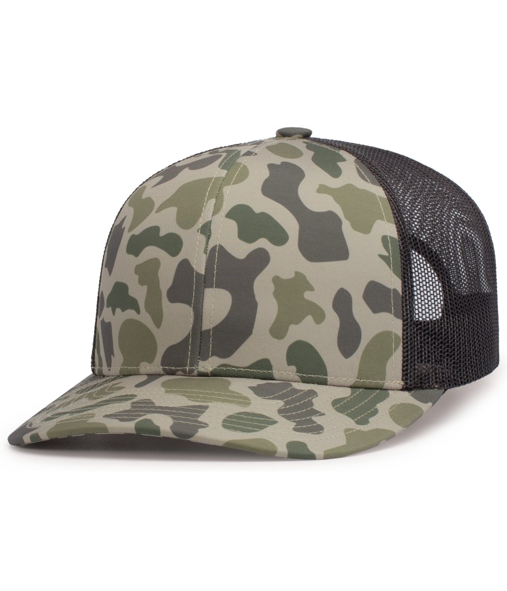 Pacific Headwear WEEKENDER DUCK CAMO TRUCKER SNAPBACK CAP - Pacific Headwear P686 CD/LC/CD OS