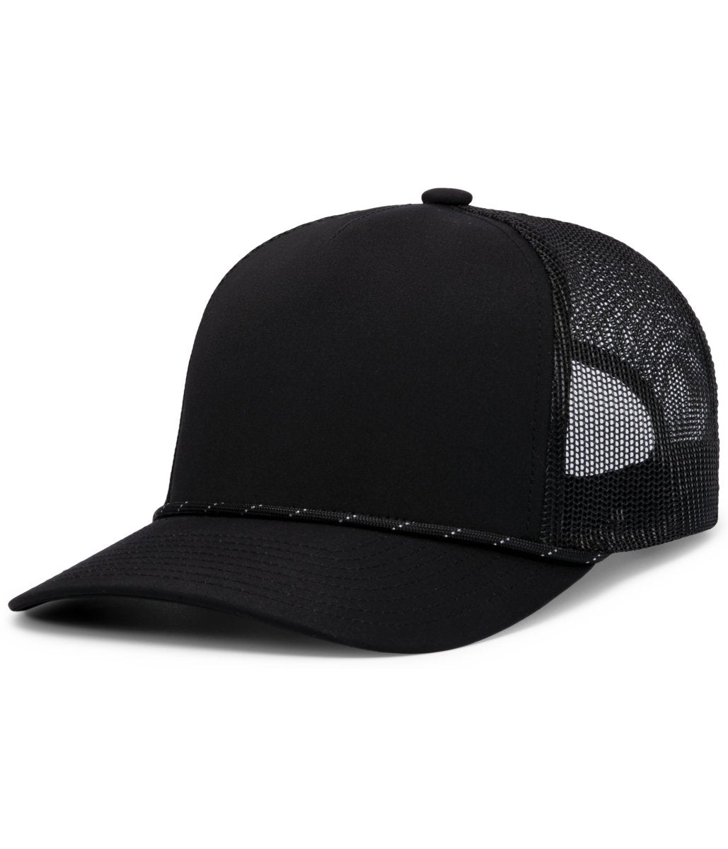 Pacific Headwear Weekender Trucker Cap - Pacific Headwear P423 BLACK/BLACK/WHITE OS