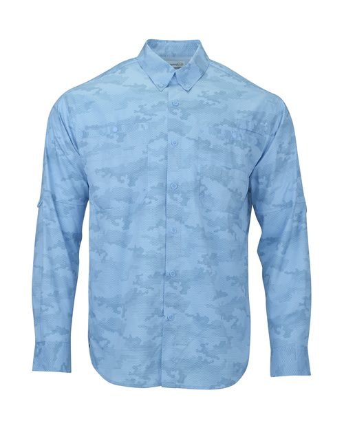 Paragon Men's Buxton Sublimated Fishing Shirt - Paragon 709 Blue Mist S