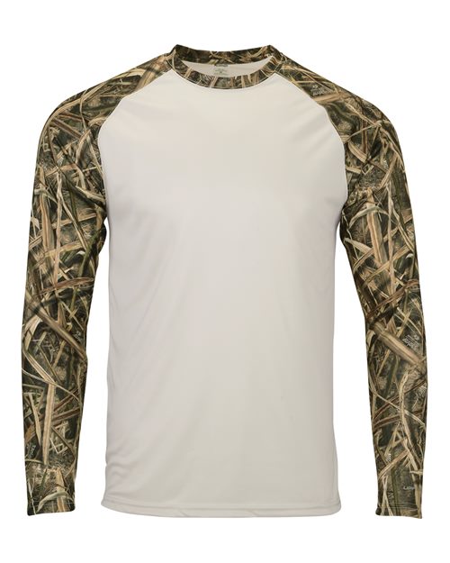 Paragon Men's Jackson Mossy Oak Colorblocked Long Sleeve T-Shirt - Paragon 236 Shadow Grass XS Long Sleeve T-Shirts