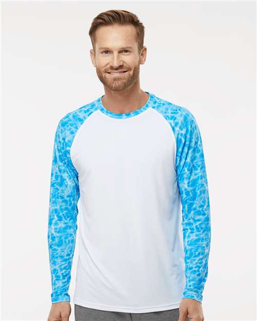 Paragon Men's Panama Colorblocked Long Sleeve T-Shirt - Paragon 231 Blue Water XS Long Sleeve T-Shirts