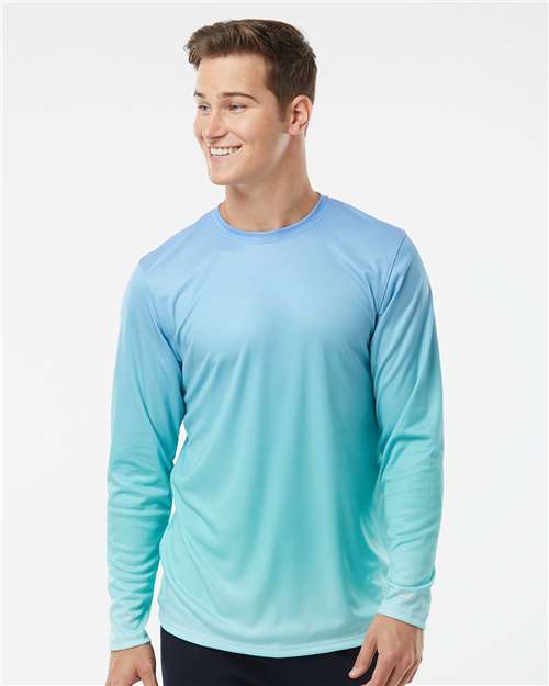Paragon Unisex Barbados Performance Pin Dot Long Sleeve T-Shirt - Paragon 225 Blue Mist/ Light Teal XS Long Sleeve T-Shirts