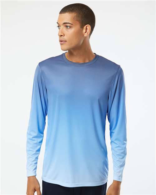 Paragon Unisex Barbados Performance Pin Dot Long Sleeve T-Shirt - Paragon 225 Navy/ Blue Mist XS Long Sleeve T-Shirts