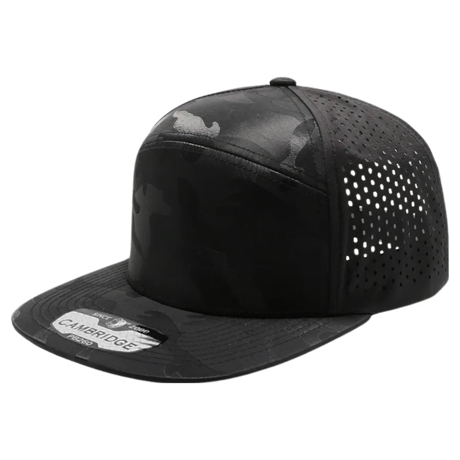 Pit Bull - PB260 - Shiny Camo Camper Perforated Hat | 7-Panel Perforated Camo Caps