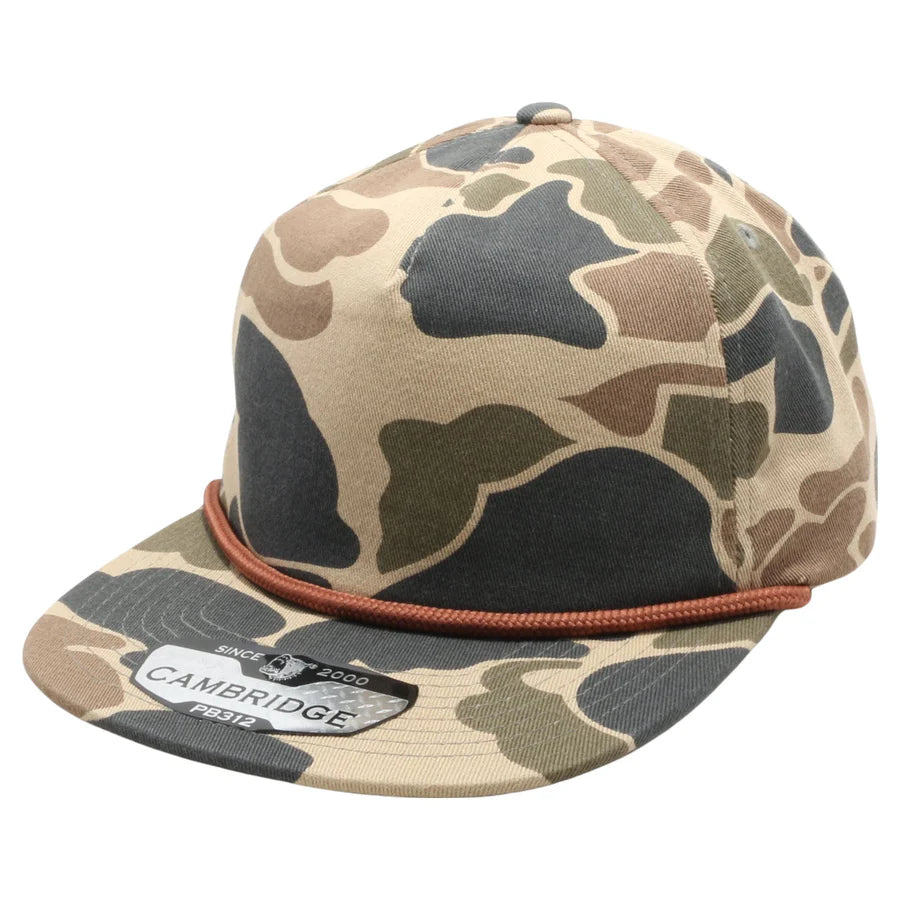 Pit Bull - PB312 - Old School 5-Panel Camo Unstructured Rope Hat | Wholesale Blank Camo Caps