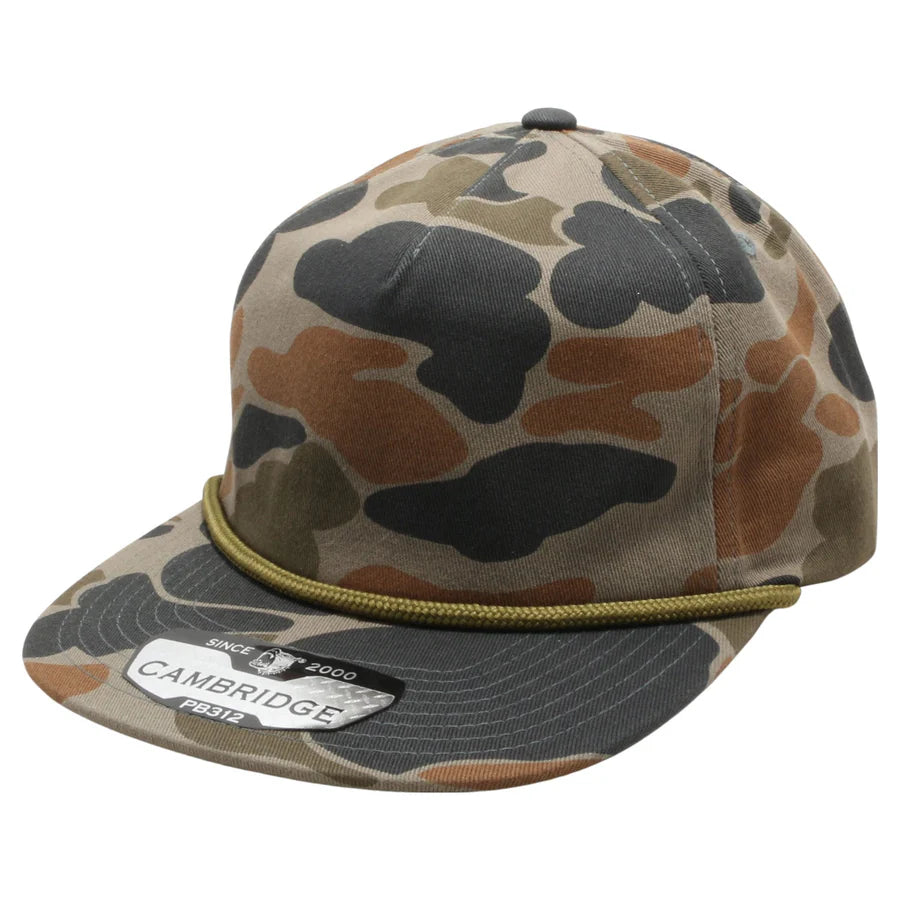 Pit Bull - PB312 - Old School 5-Panel Camo Unstructured Rope Hat | Wholesale Blank Camo Caps