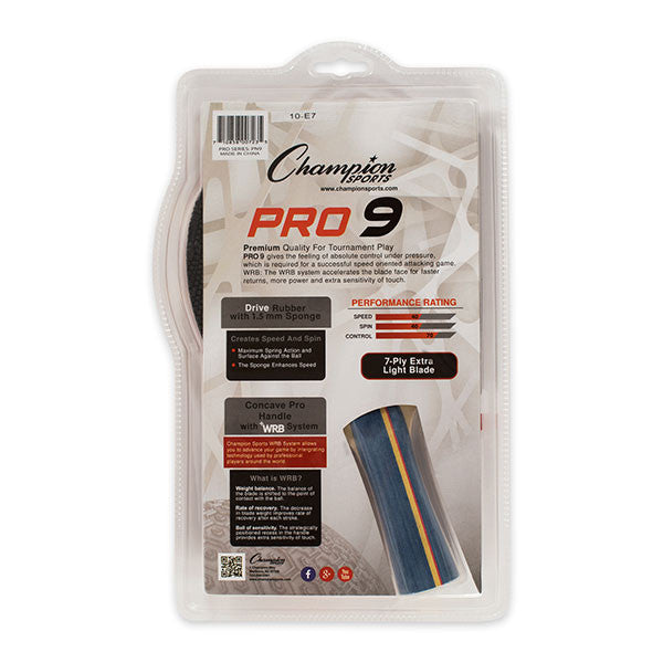 Champion Sports 7-PLY PIPS IN RUBBER FACE TABLE TENNIS PADDLE 4-4-7