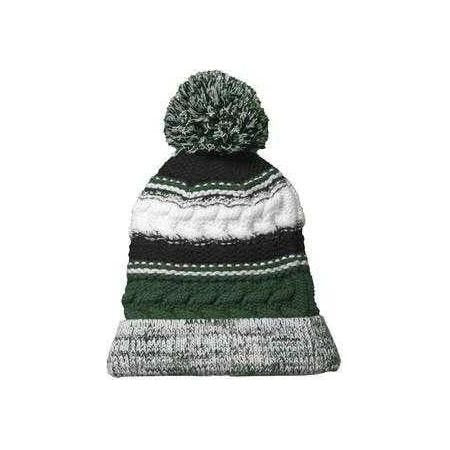 Pom Pom Team Beanie Forest Green/Black/White Beanies