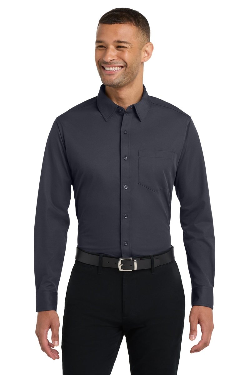 Port Authority ® Dimension Knit Dress Shirt. K570 - Port Authority K570 Battleship Grey XS Polos/Knits