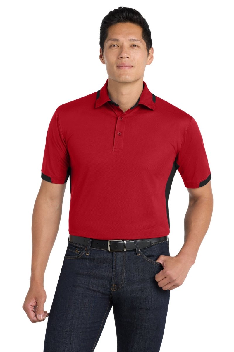 Port Authority ® Dry Zone ® Colorblock Ottoman Polo. K524 - Port Authority K524 Engine Red/ Black XS Polos/Knits