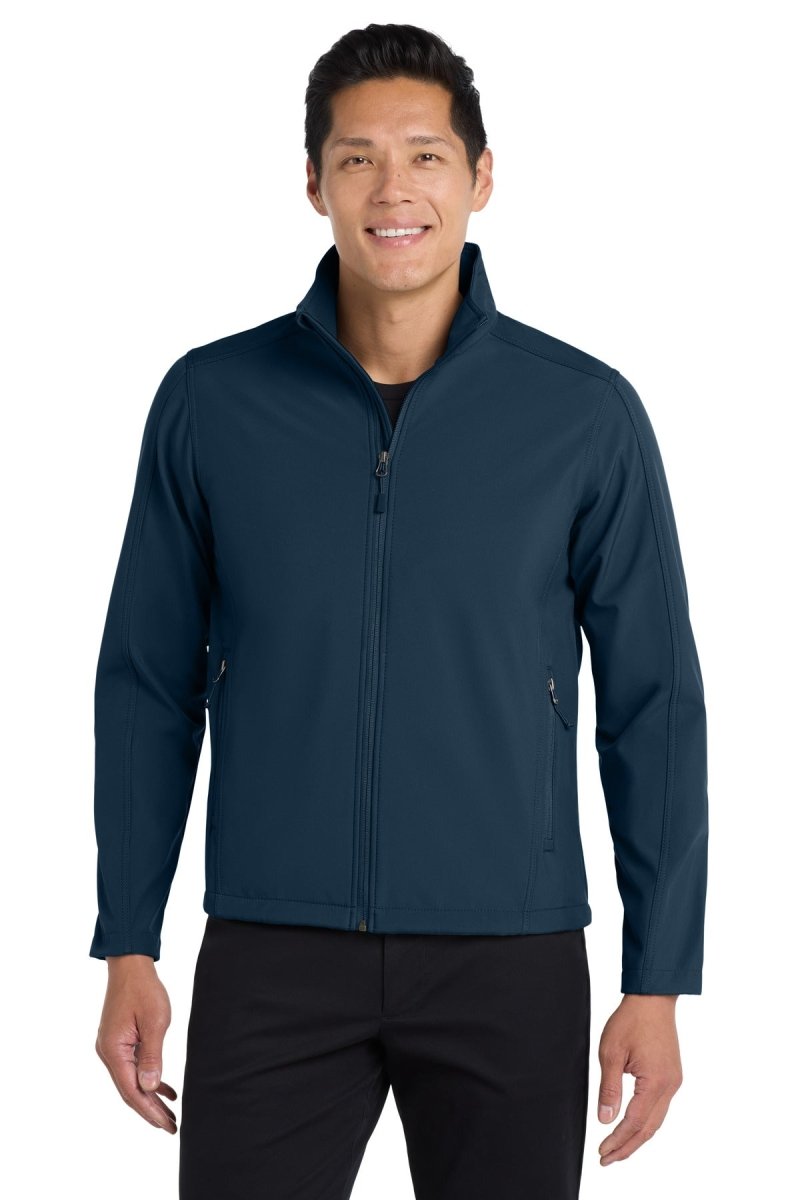 Port Authority J317 Core Soft Shell Jacket - Wholesale Blank Outerwear Dress Blue Navy XS Soft Shell Jackets