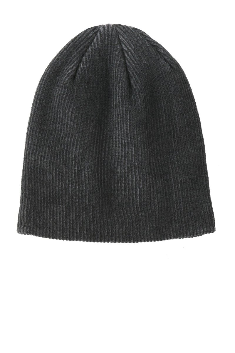 Port Authority ® Rib Knit Slouch Beanie. C935 - Port Authority C935 Black/ Iron Grey OSFA Beanies