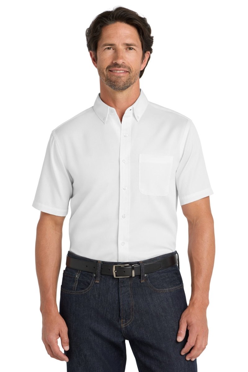 Port Authority ® Short Sleeve SuperPro React ™ Twill Shirt. W809 - Port Authority W809 White XS Woven Shirts