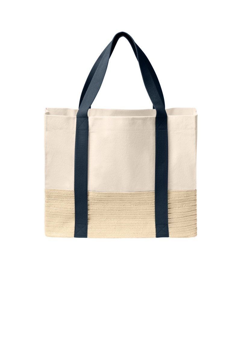 Port Authority ® Straw Market Tote BG450 - Port Authority BG450 River Blue Navy OSFA Bags & Totes