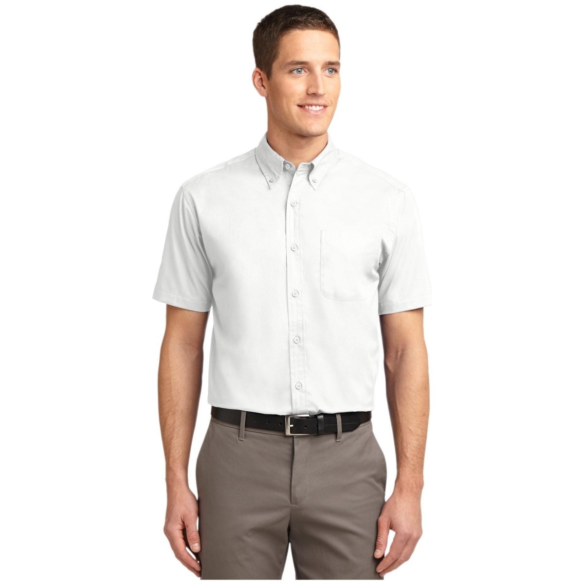 Port Authority ® Tall Short Sleeve Easy Care Shirt. TLS508 White/ Light Stone LT Tall