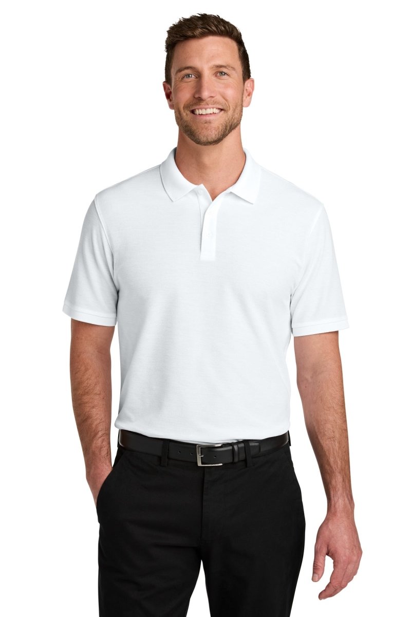 Port Authority TLK200 Tall Wearever Signature Pique Polo White LT Polos/Knits