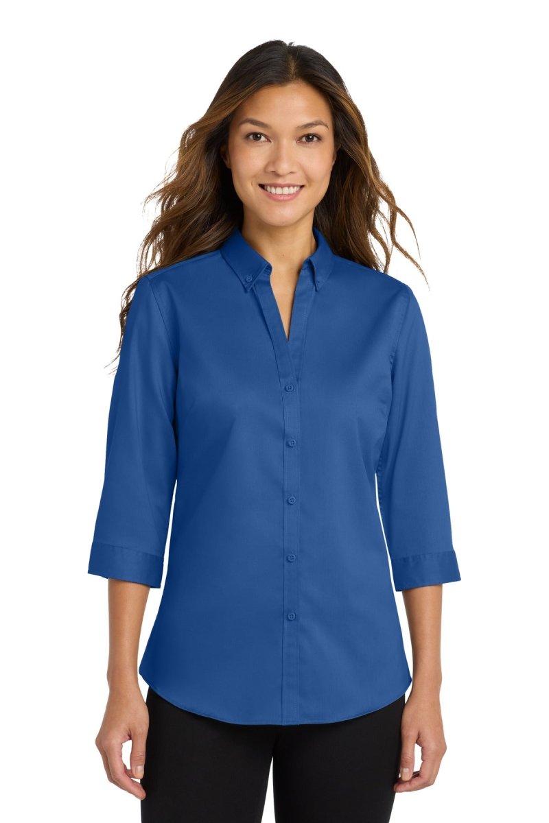 Port Authority ® Women's 3/4 - Sleeve SuperPro ™ Twill Shirt. L665 - Port Authority L665 True Blue XS Women's