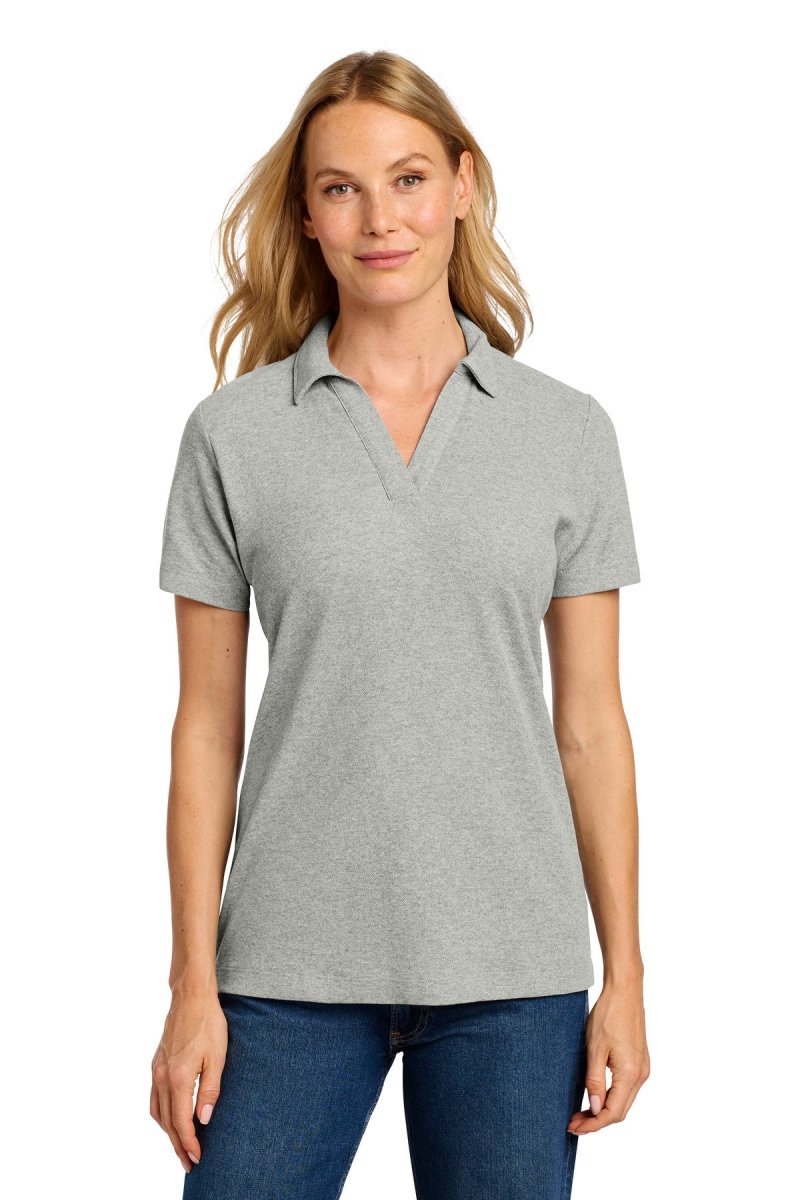 Port Authority ® Women's C - FREE ® Cotton Blend Pique Polo LK867 - Port Authority LK867 Deep Smoke Heather XS Polos/Knits