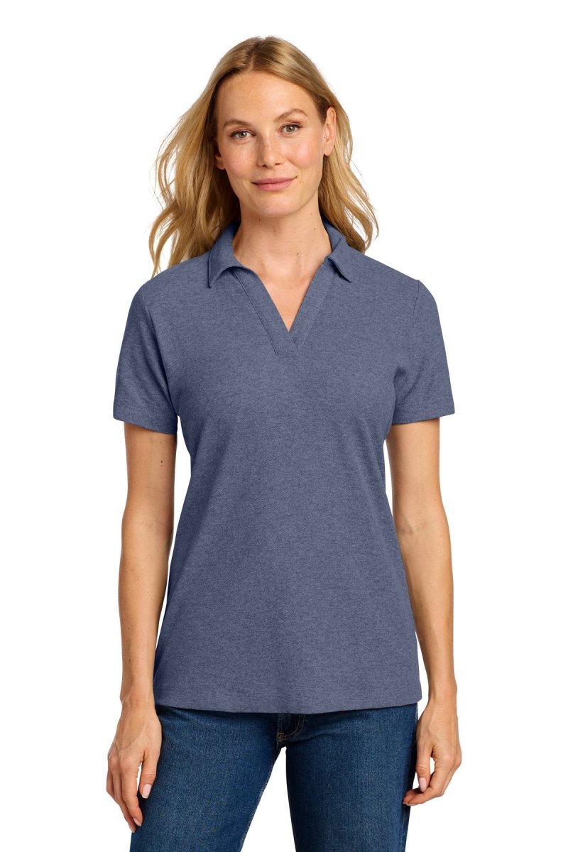 Port Authority ® Women's C - FREE ® Cotton Blend Pique Polo LK867 - Port Authority LK867 Navy Heather XS Polos/Knits