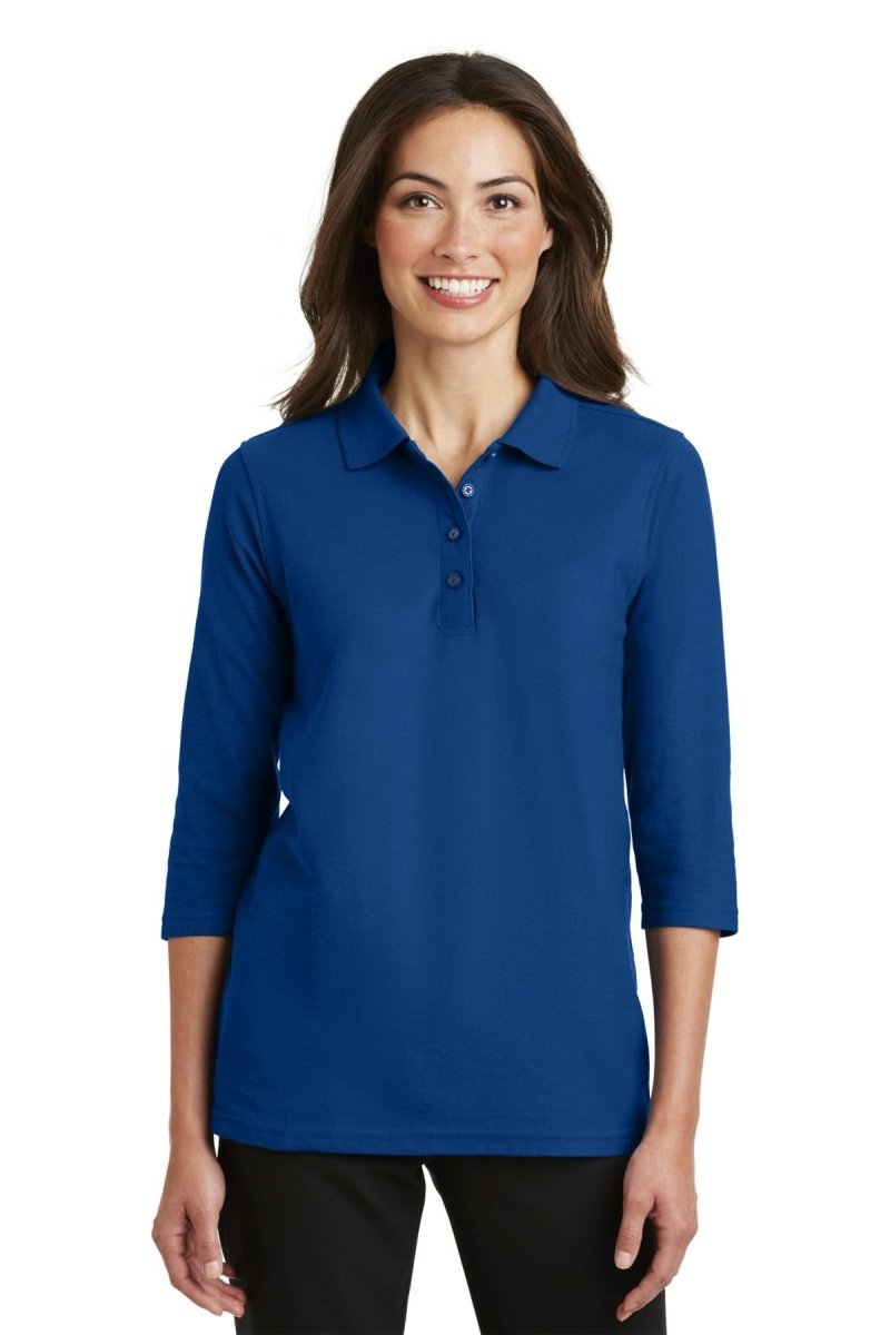 Port Authority ® Women's Silk Touch™ 3/4 - Sleeve Polo. L562 - Port Authority L562 Royal XS Polos/Knits