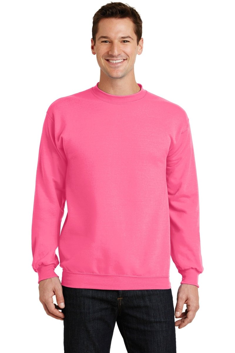 Port & Co ™ Core Fleece Crewneck Sweatshirt. PC78 - Port & Company PC78 Neon Pink S Crewneck Sweatshirts