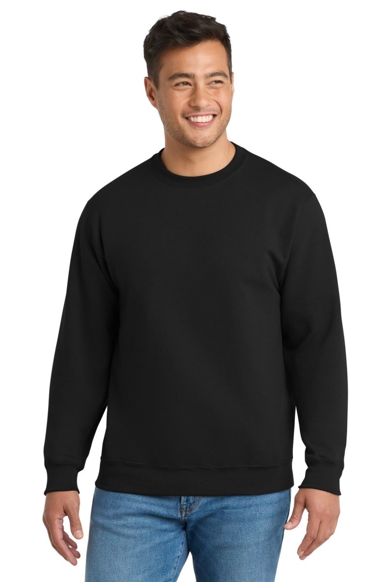 Port & Co ™ Essential Fleece Crewneck Sweatshirt. PC90 - Port & Company PC90 Jet Black S Sweatshirts/Fleece