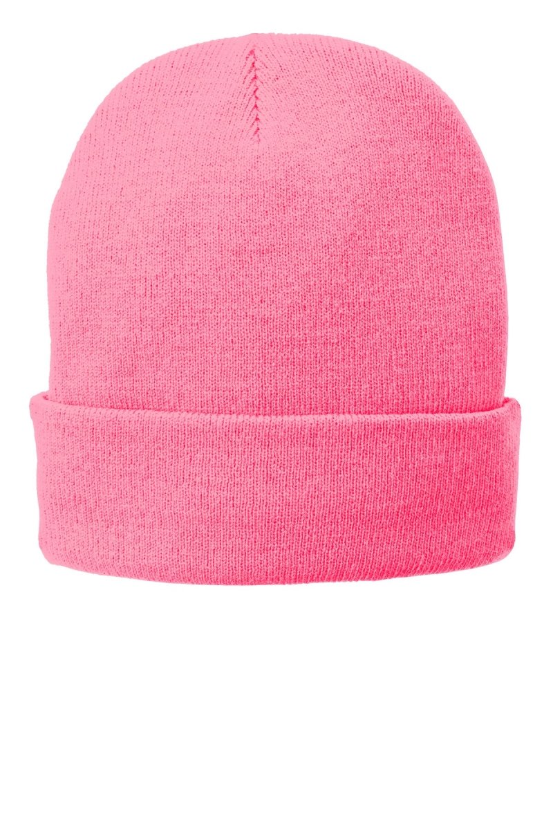 Port & Co ™ Fleece - Lined Knit Cap. CP90L - Port & Company CP90L Neon Pink Glo OSFA Beanies