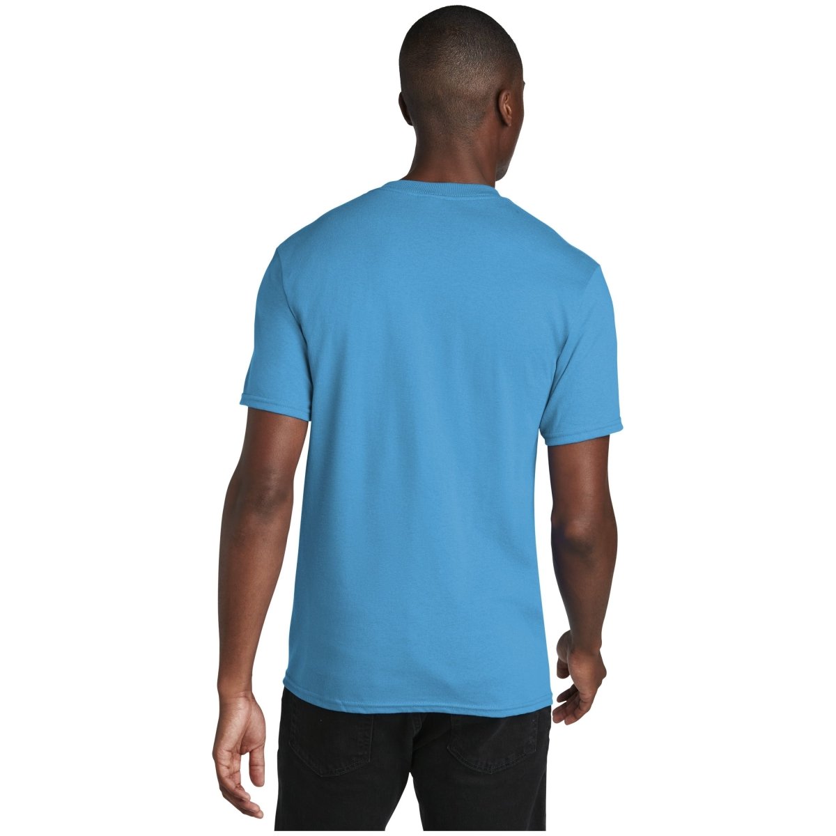 Port & Company® Core Cotton V - Neck Tee PC54V Aquatic Blue S Short Sleeve T-Shirts