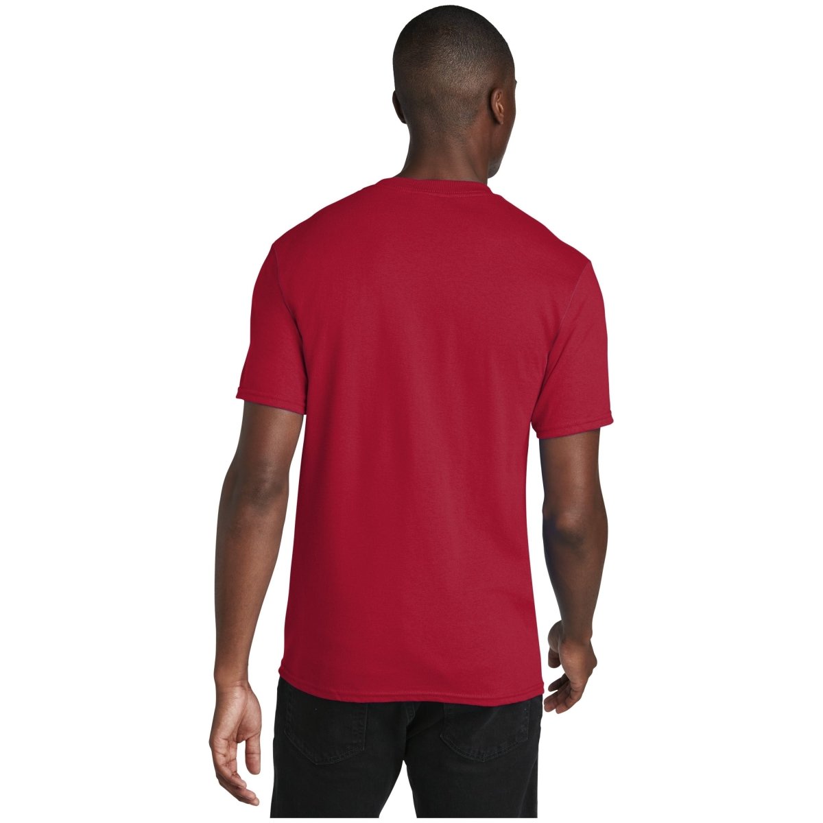 Port & Company® Core Cotton V - Neck Tee PC54V Red S Short Sleeve T-Shirts