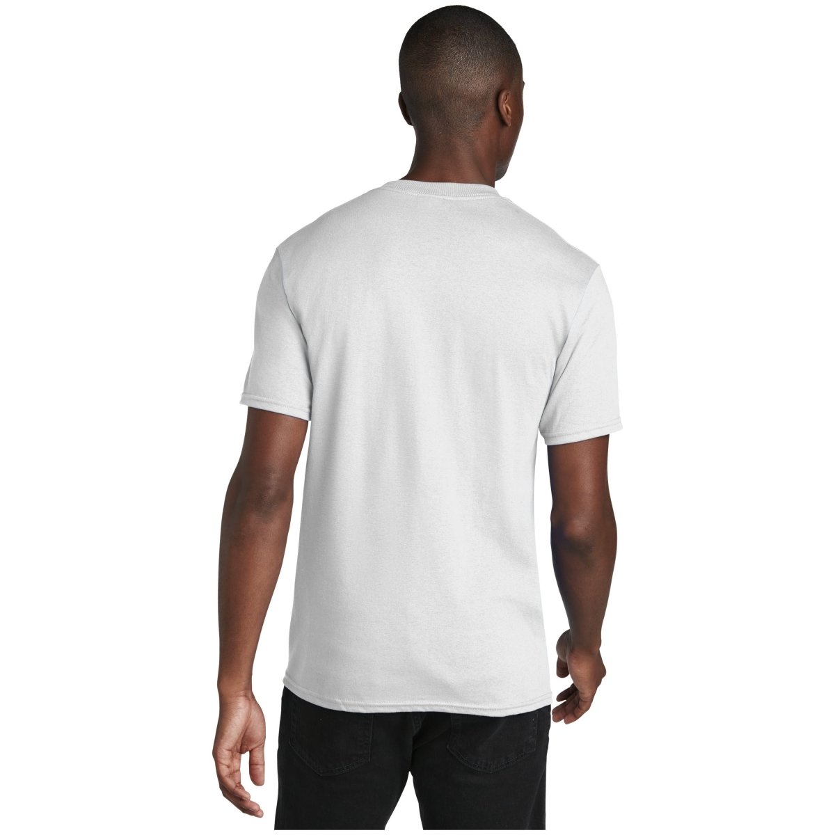 Port & Company® Core Cotton V - Neck Tee PC54V White S Short Sleeve T-Shirts
