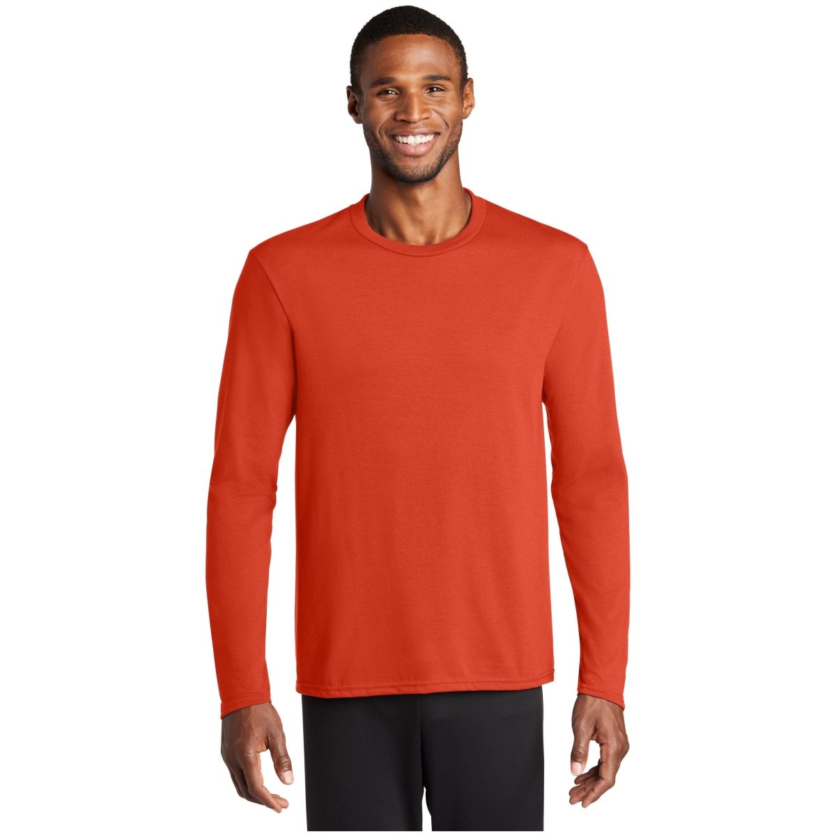 Port & Company® Long Sleeve Performance Blend Tee PC381LS Orange S Long Sleeve T-Shirts