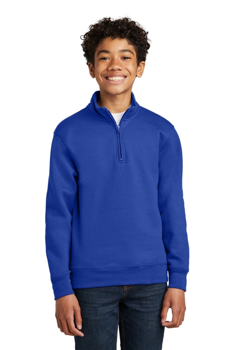Port & Company PC78YQ Youth Core Fleece 1/4 - Zip Pullover Sweatshirt. Port & Co PC78YQ True Royal XS Sweatshirts