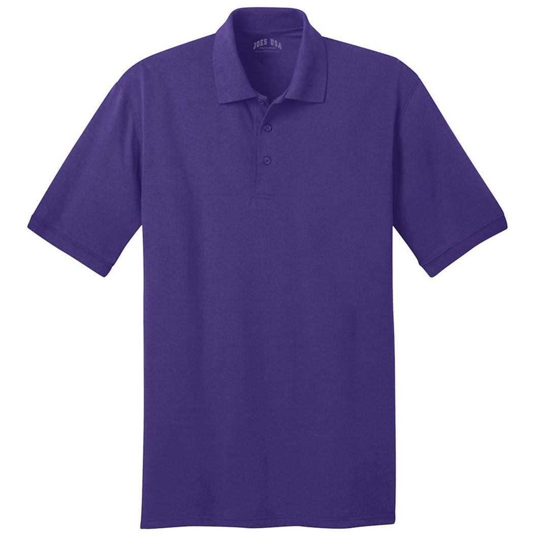 Men's Tall 5.5-Ounce Jersey Knit Polo Polos/Knits Joe's USA Purple Large Tall
