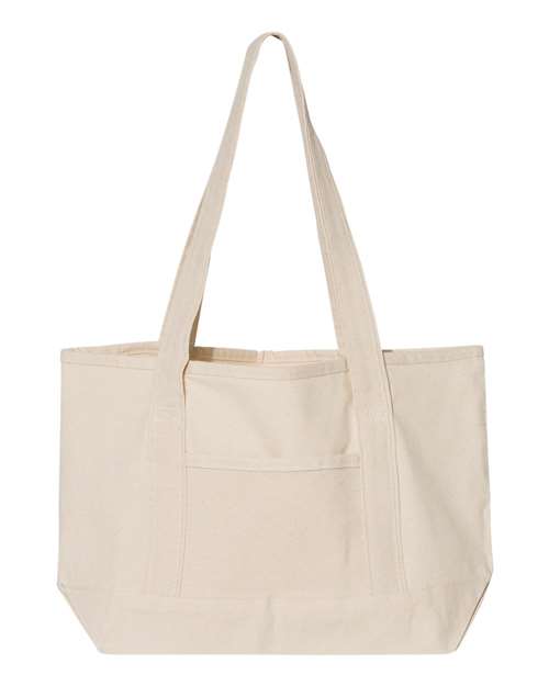 Q - Tees 20L Small Deluxe Tote - Q - Tees Q125800 Natural/ Natural One Size Tote Bags