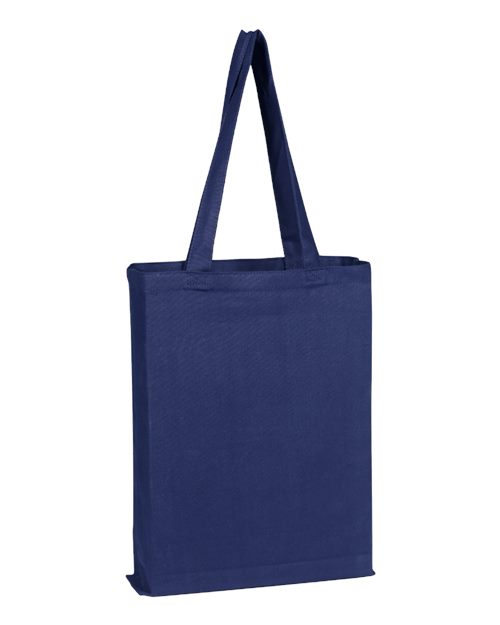 Q - Tees Canvas Gusset Promotional Tote - Q - Tees Q800GS Navy One Size Short Sleeve T-Shirts