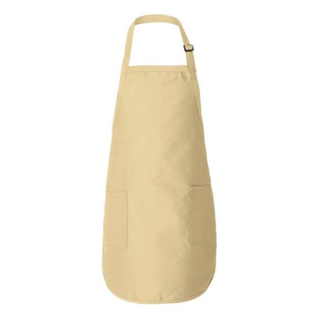 Q - Tees Full - Length Apron with Pockets - Q - Tees Q4350 White One Size Apron