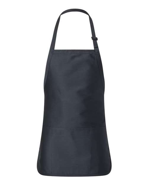 Q - Tees Full - Length Apron with Pouch Pocket - Q - Tees Q4250 Navy One Size Apron