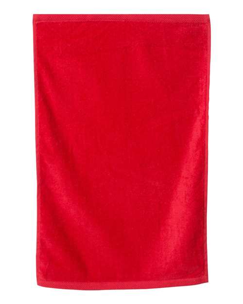 Q - Tees Hemmed Hand Towel - Q - Tees T200 Red One Size Classic Towels