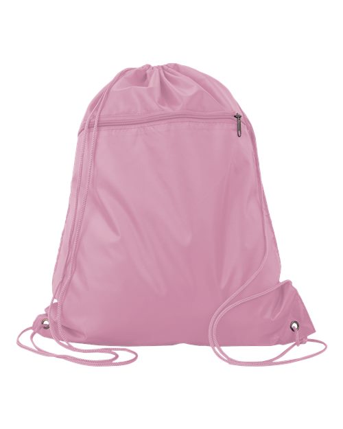 Q - Tees Polyester Cinchpack - Q - Tees Q135200 Light Pink One Size Short Sleeve T-Shirts
