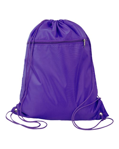 Q - Tees Polyester Cinchpack - Q - Tees Q135200 Purple One Size Short Sleeve T-Shirts