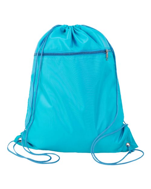Q - Tees Polyester Cinchpack - Q - Tees Q135200 Turquoise One Size Short Sleeve T-Shirts