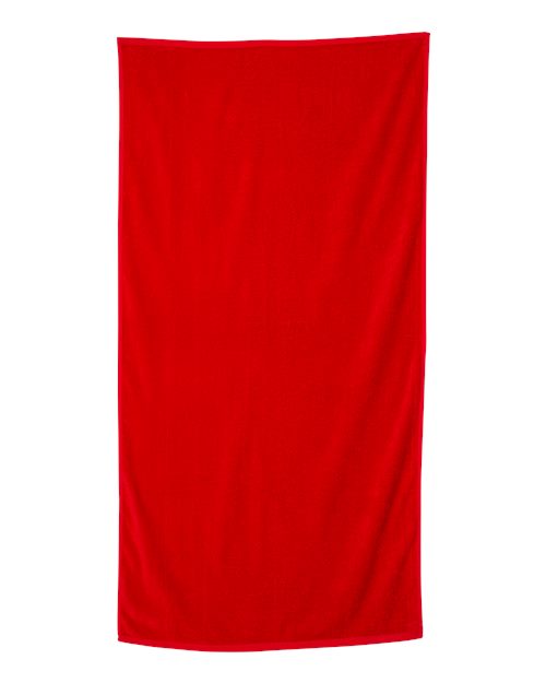 Q - Tees Velour Beach Towel - Q - Tees QV3060 Red One Size Classic Towels