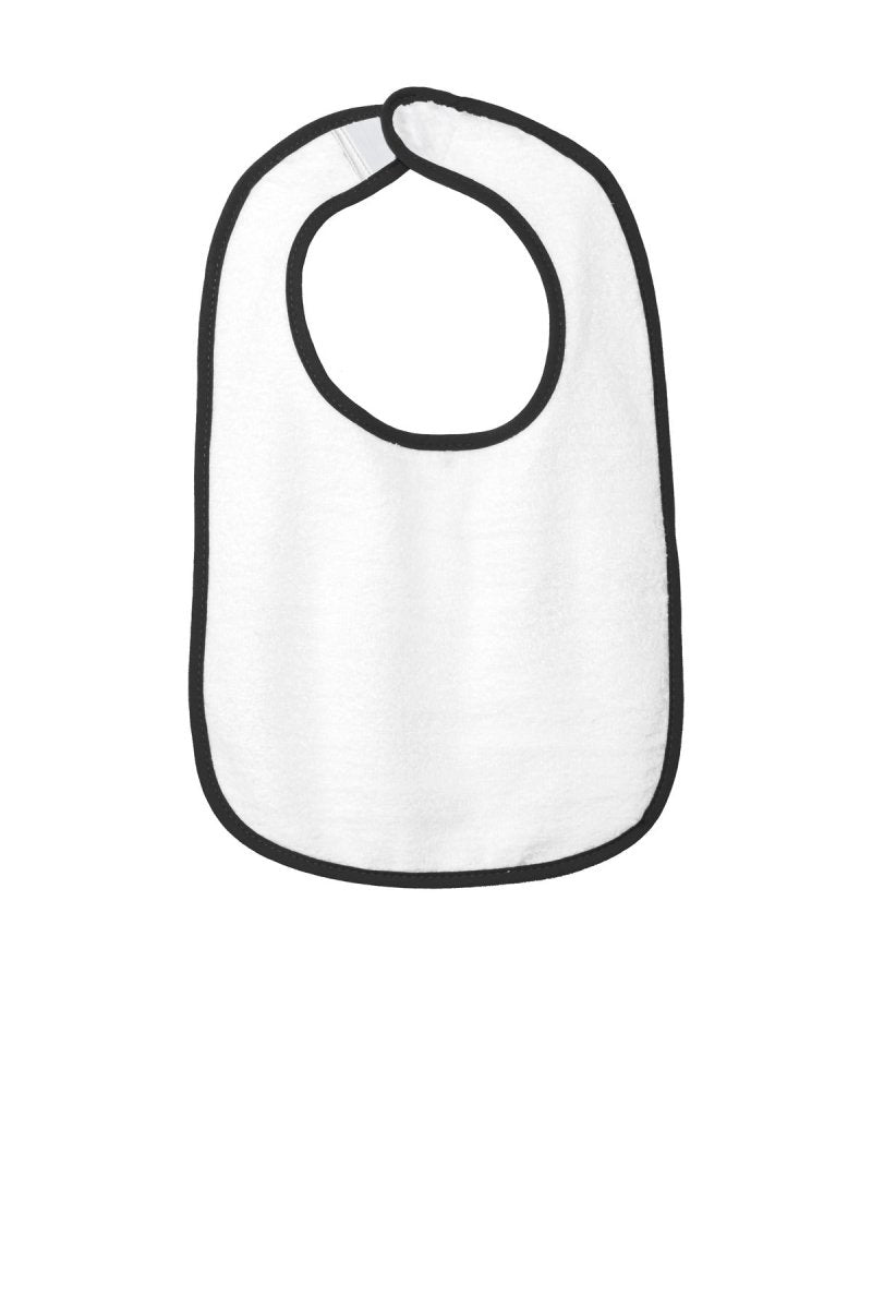 Rabbit Skins ™ Infant Contrast Trim Terry Bib. RS1003 - Rabbit Skins RS1003 Black OSFA Infant & Toddler