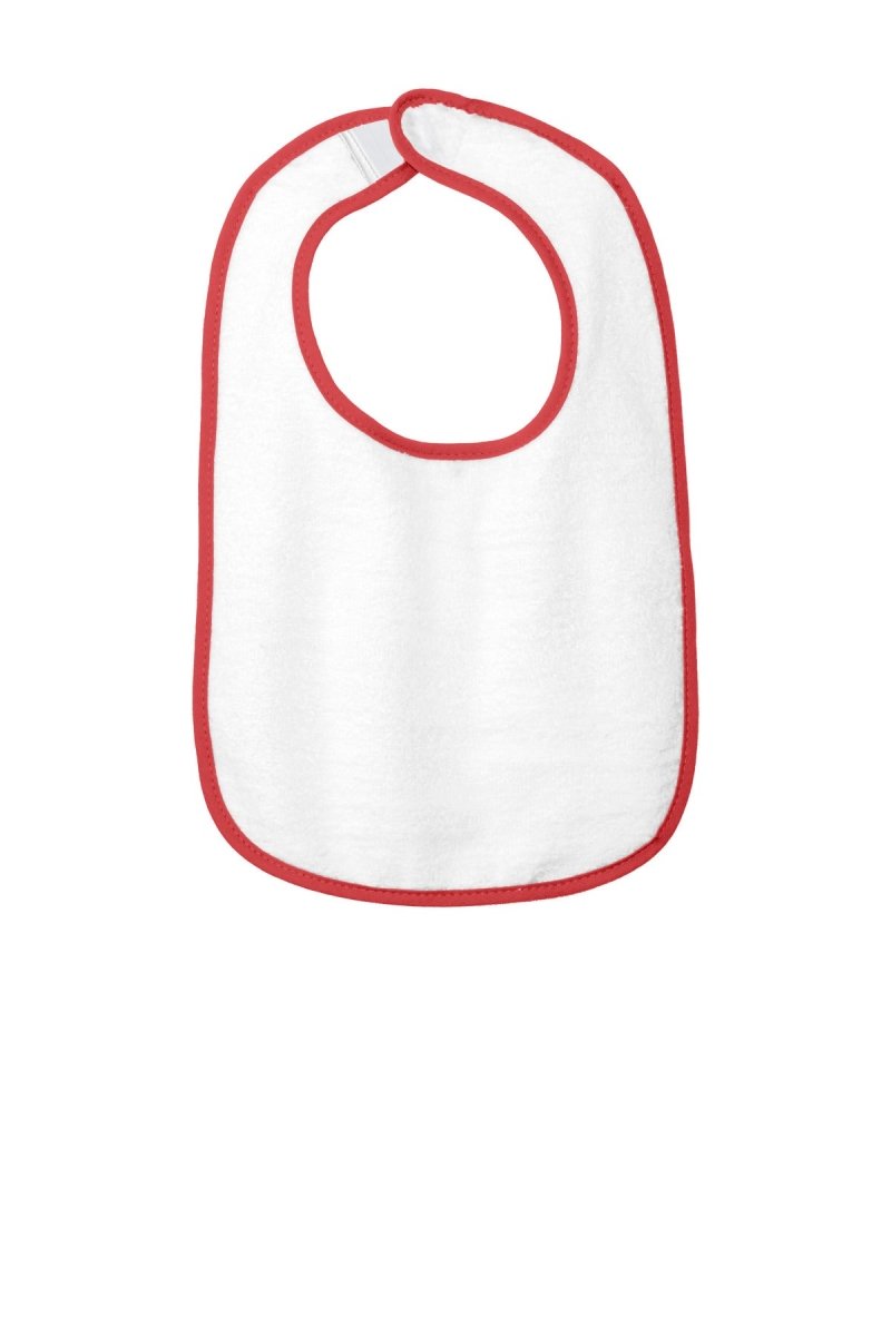 Rabbit Skins ™ Infant Contrast Trim Terry Bib. RS1003 - Rabbit Skins RS1003 Red OSFA Infant & Toddler