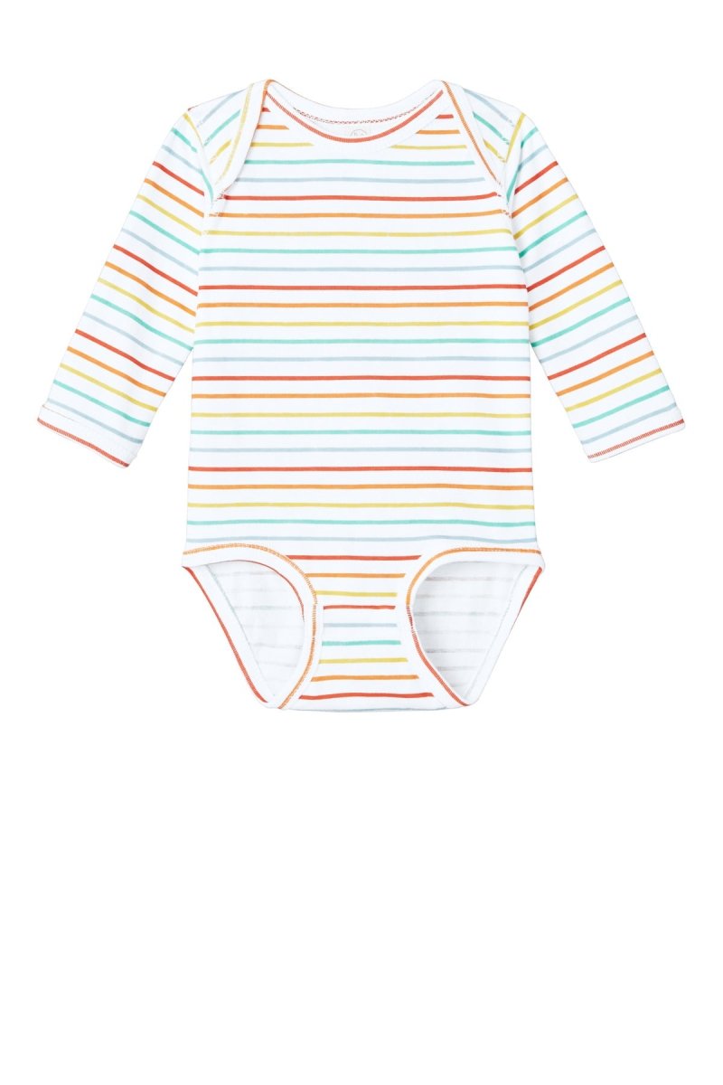 Rabbit Skins ™ Infant Long Sleeve Jersey Bodysuit RS4421 - Rabbit Skins RS4421 Rainbow Stripe 06M Infant & Toddler