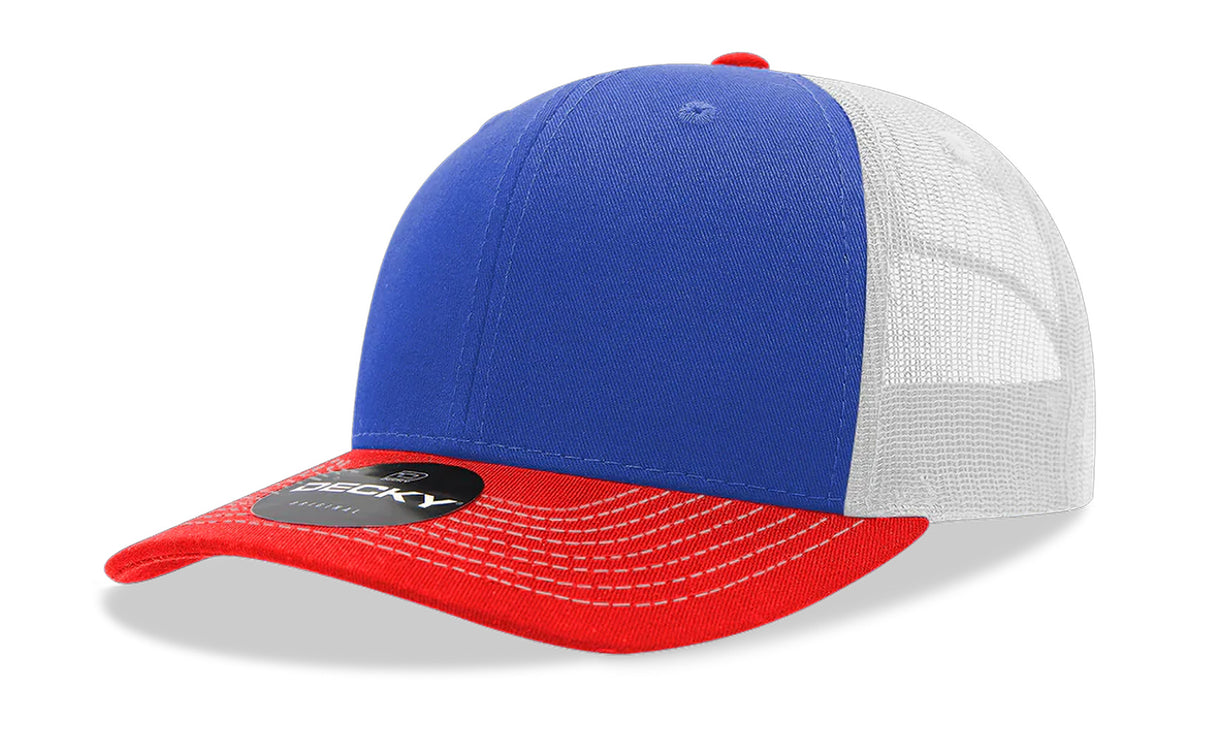 Decky 6 Panel Mid Profile Structured Cotton Blend Trucker | Decky 6021