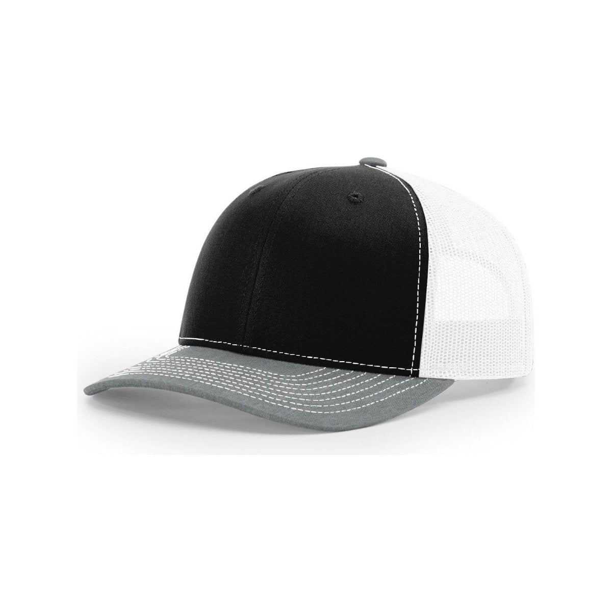 Richardson 112 Snapback Trucker Cap Black OSFM Caps