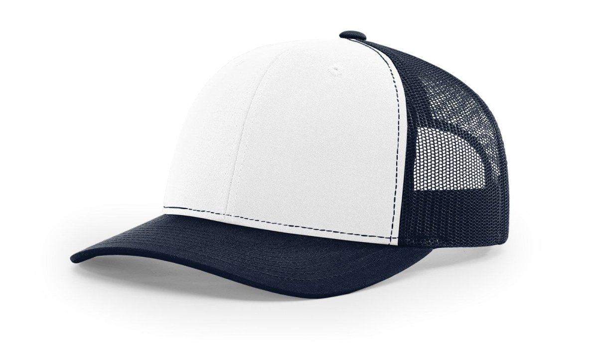 Richardson 112 Snapback Trucker Cap White / Navy OSFM Caps
